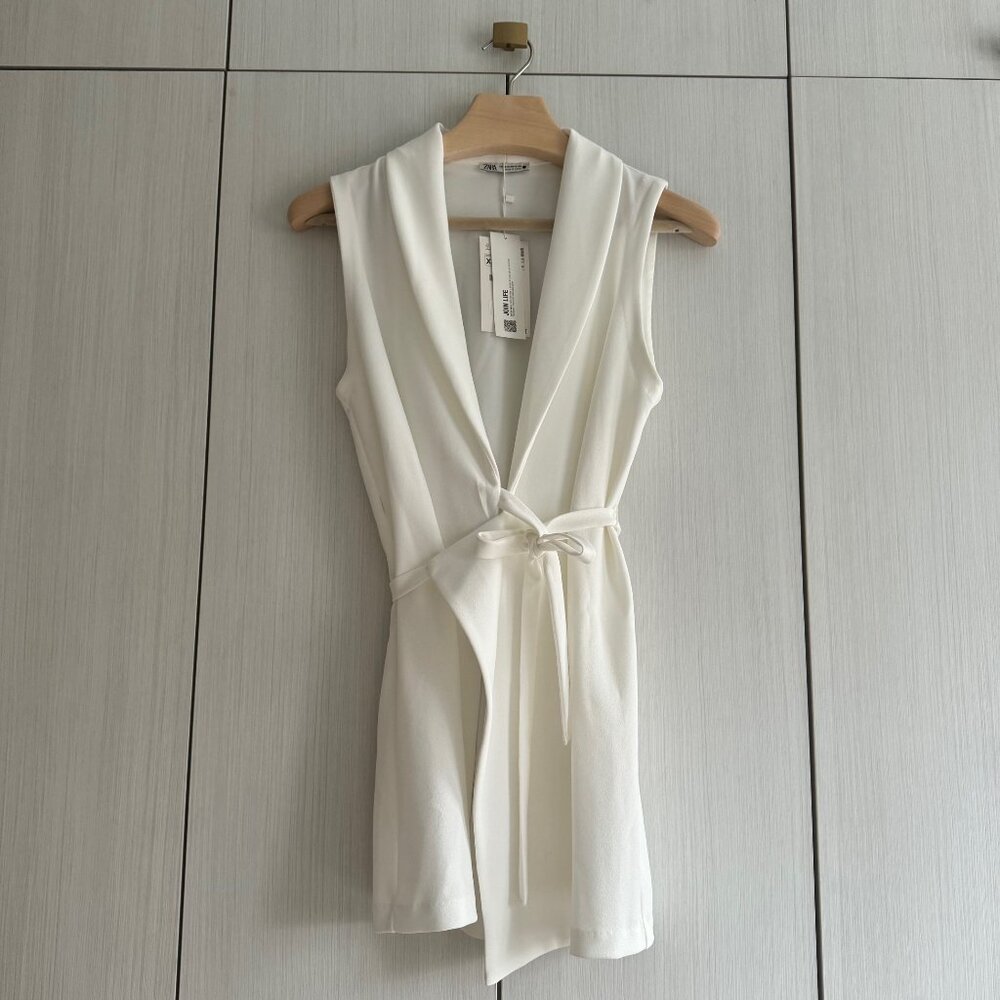 Zara White Mini Wrap Dress